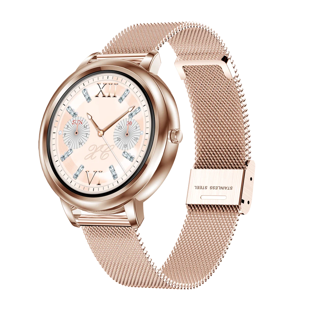 

MK20 Smart Watch Woman Fitness Tracker Blood Pressure Monitoring Message Reminder Smartwatch Ladies, Gold/silver