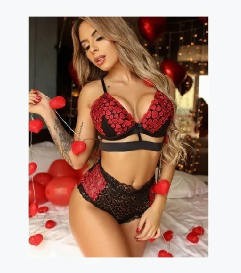 

AYP0912 Latest Hot Girl Sexy Underwear Perspective Garter Lace Bra Set 2 Piece Lingerie Set for women