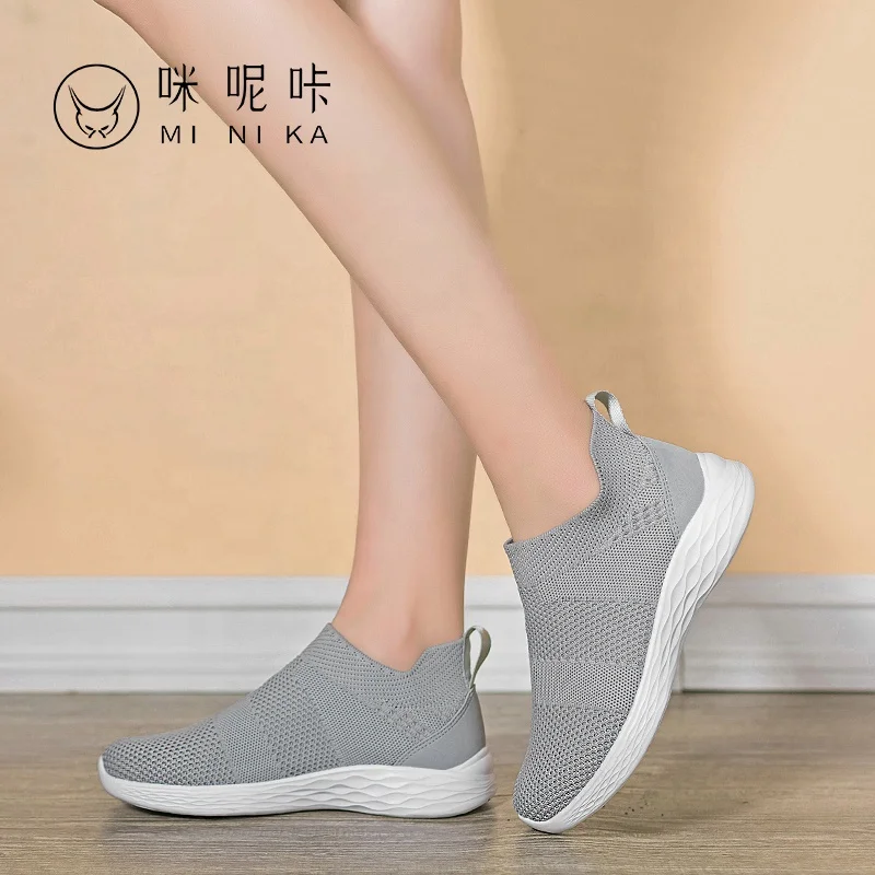 
Minika Wholesale Women Lightweight Breathable Mesh Running Shoes Women Height Increasing Casual Shoes 