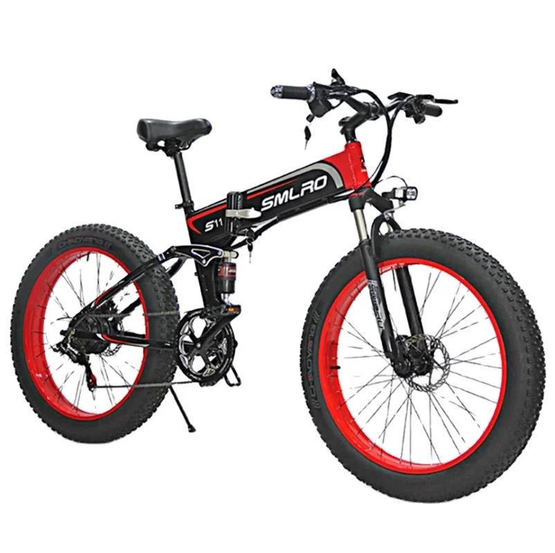 

High Power Folding Electric Fat Tire Bike 48V 10AH 26 Inch 1000w Mountain Electric Bike Uk Foldable Motorcycle Mtb E-bike Adult