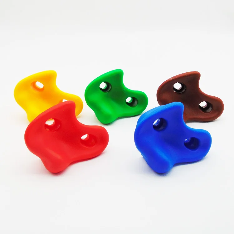 

Low price high quality kids and adults outdoor climbing wall use plastic rock climbing holds, Red, blue, yellow, green, brown,custom