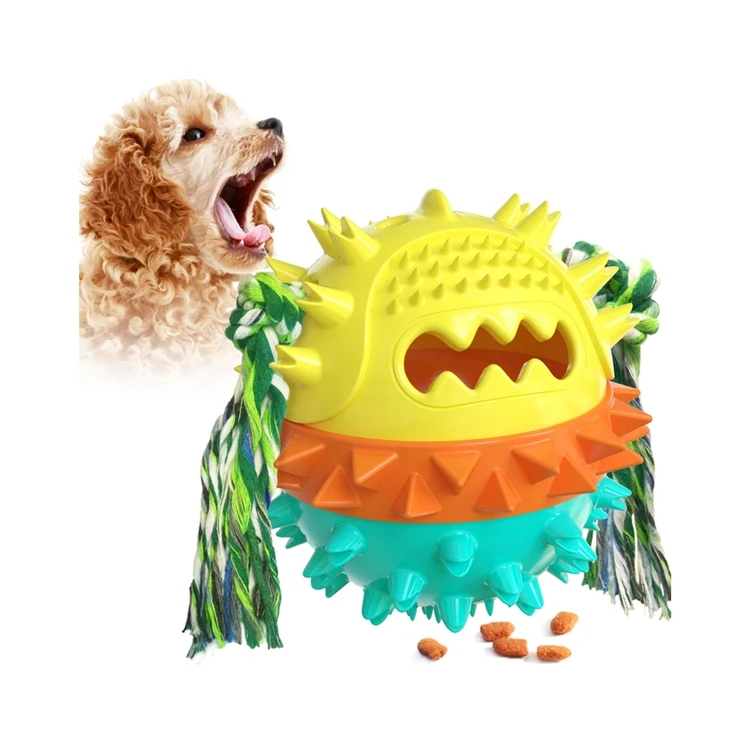 

Factory Directly Sell Dog Toy Ball Nontoxic Bite Resistant Toy Ball Pet Food Treat Feeder Chew Tooth Cleaning Ball