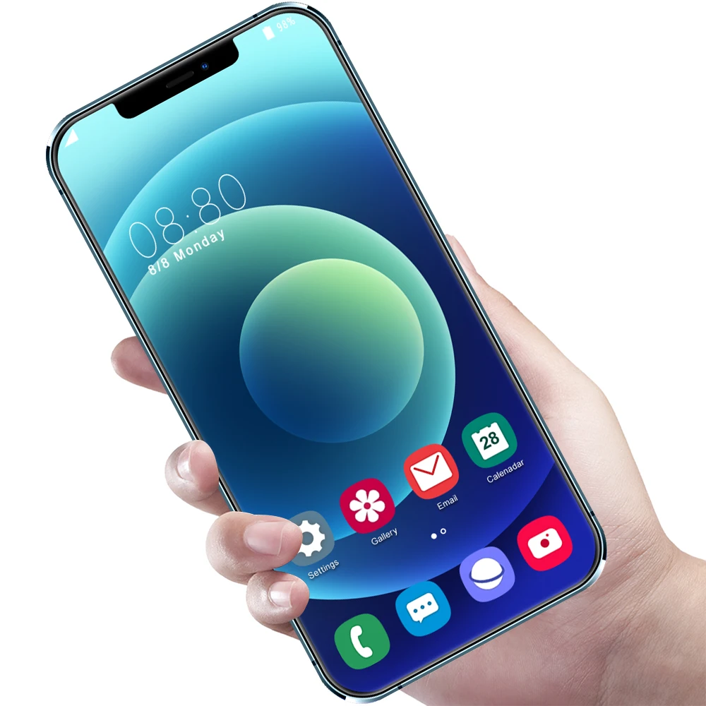 

Hot selling 4G i12 Pro 6GB+128GB Dual Back Cameras 6.7inch Full Screen Smart phone In Stock OEM Cell phone, Black blue white gold