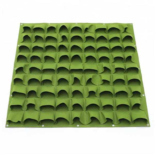 

Hot selling office wall hanging durable felt planter grow bag Fabric Flower Plant Pots, Black or green