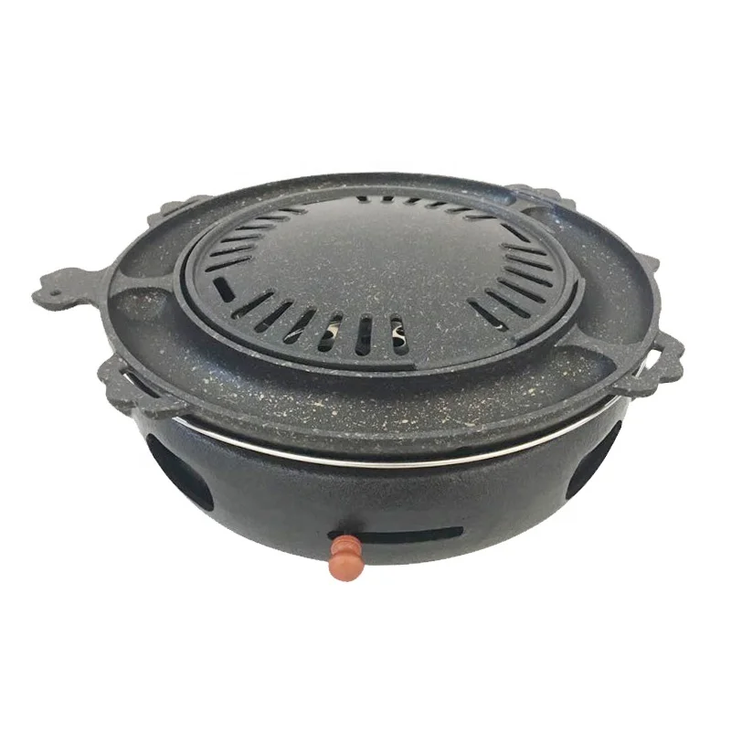 

WINSHIK japanese restaurant equipment indoor cast iron roaster bbq grill round portable charcoal babecue grill