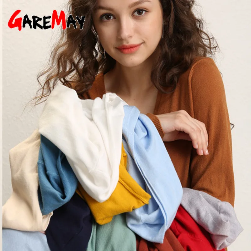 

Women's Knitted Green Female Autumn V-Neck Casual Cardigan Women Long Sleeve Thin Pink Sweater