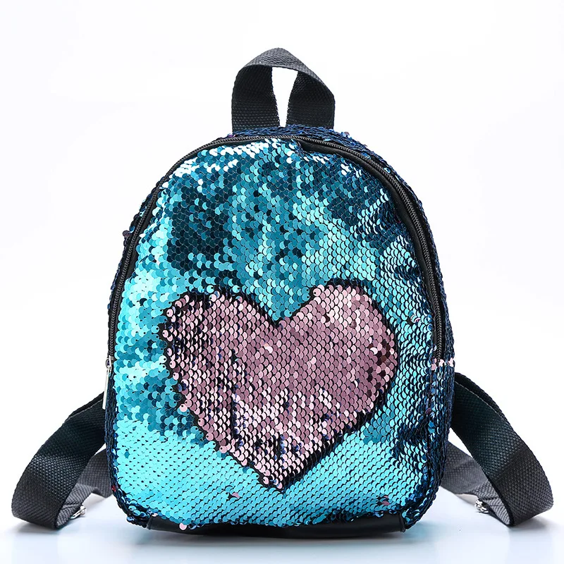 

Designer Glitter Sequin Backpack Student Custom School Bag Mini Travel bag for girls, Customized color