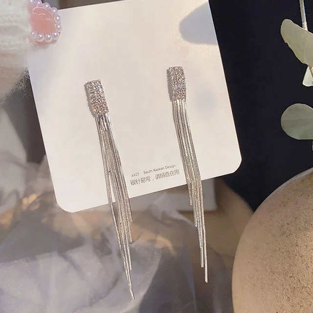 

ADELANTE Wholesale 2021 High Quality Fashion Jewellery Elegant Simple Elegant Sexy Long Chain Earrings, Gold/silver