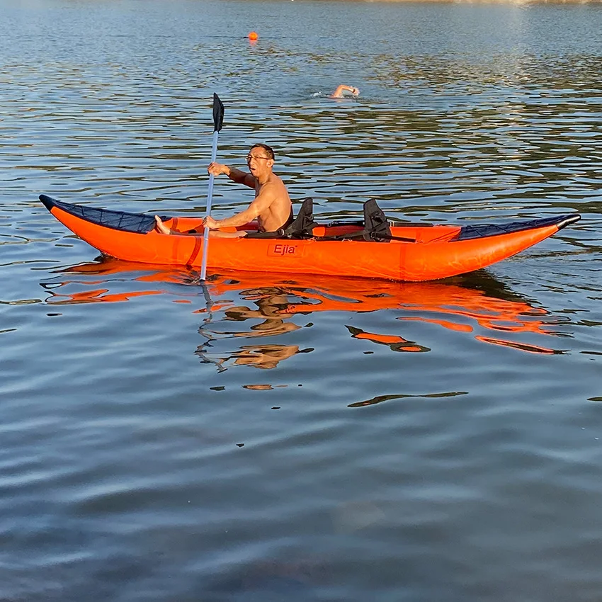 

Hot Sale PVC Inflatable Foldable Kayak for Fishing Racing Water Park, Orange