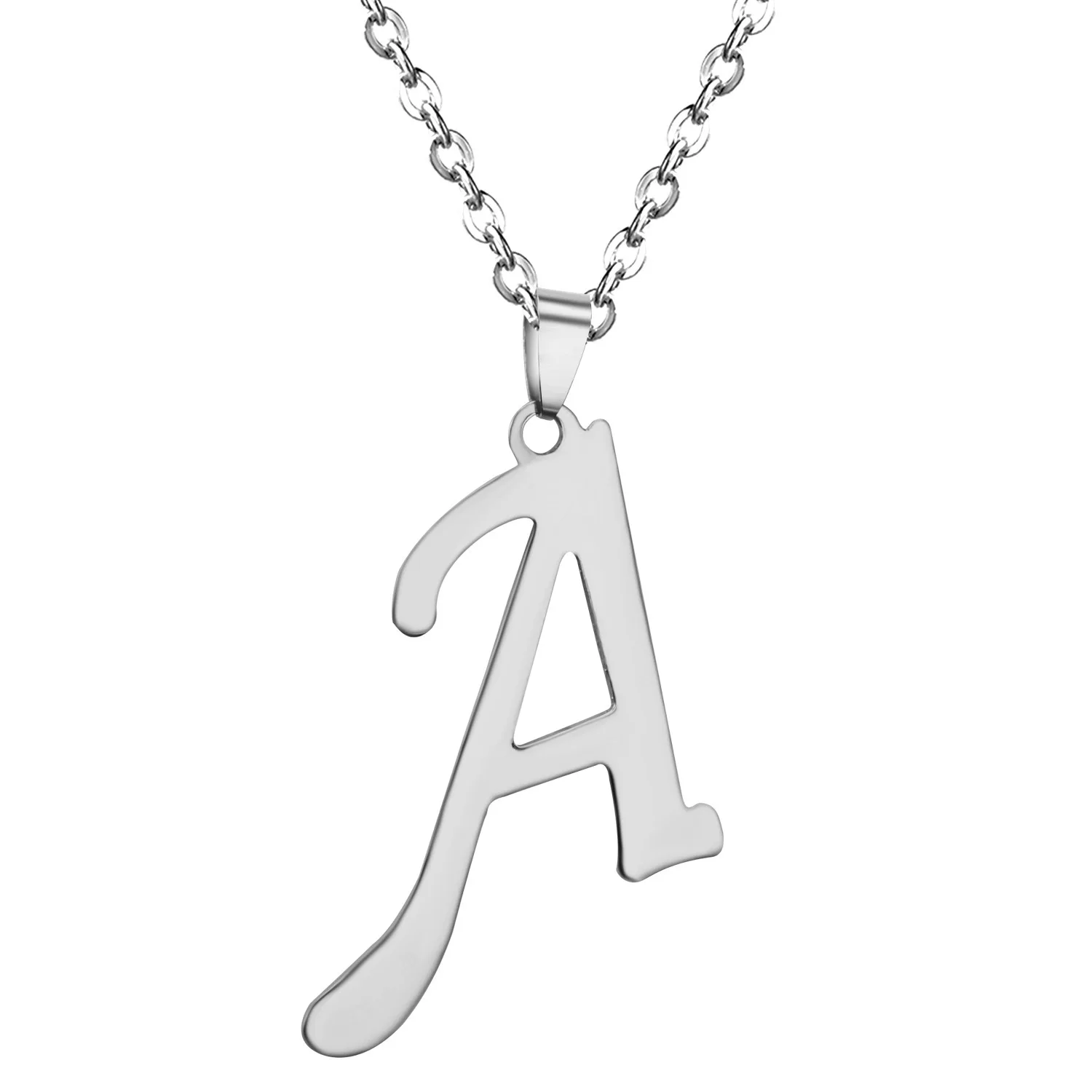 

fashion simple new silver English 26 letter pendant necklace