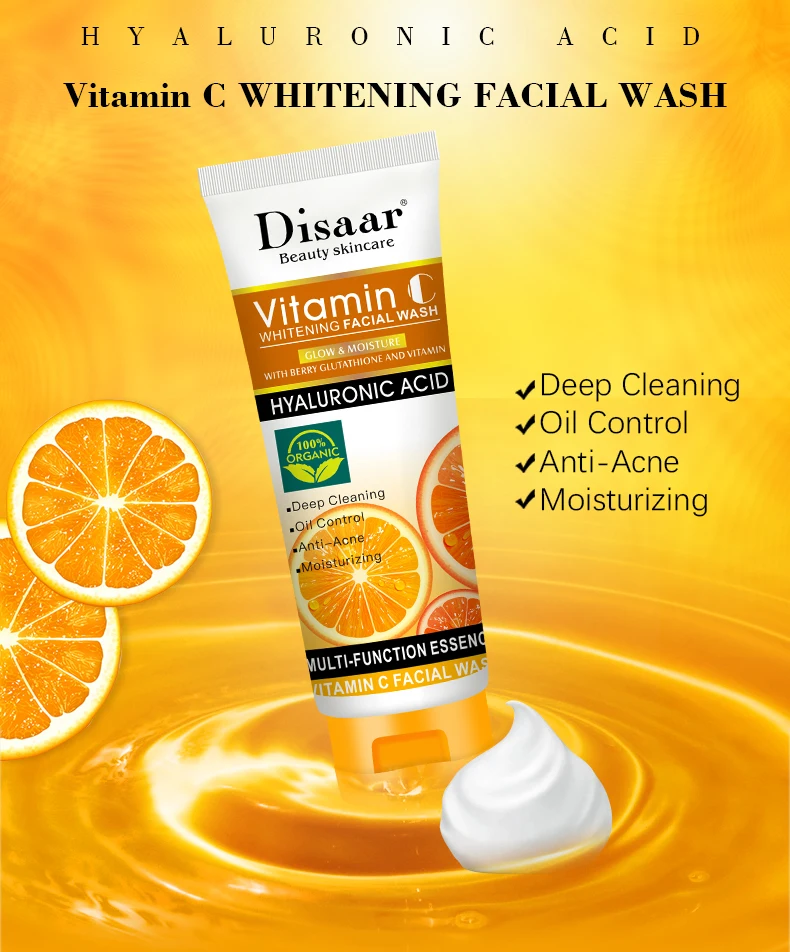 Face Wash Natural Organic Oil Control Vitamin C Whitening Facial