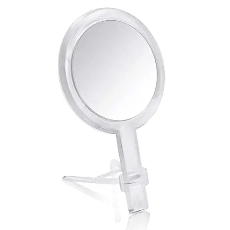 

Gotofine 1X & 10X Magnifying Double Sided Handheld Vanity Mirror with Stand Handheld Vanity Mirror Transparent, Colors