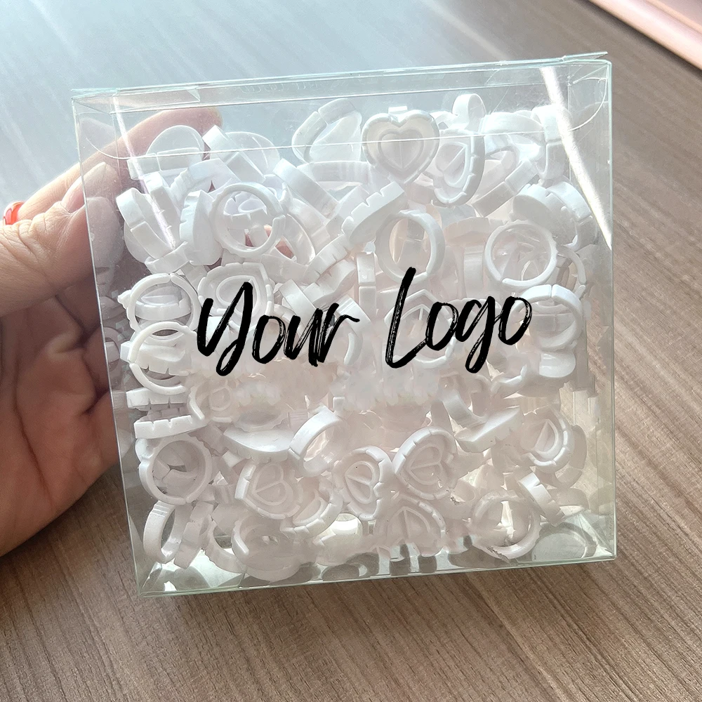 Custom Logo Clear PVC Plastic Packaging Boxes Wholesale Eyelash Extension Tools Retail Cosmetics Gift Box Model Lash Tape