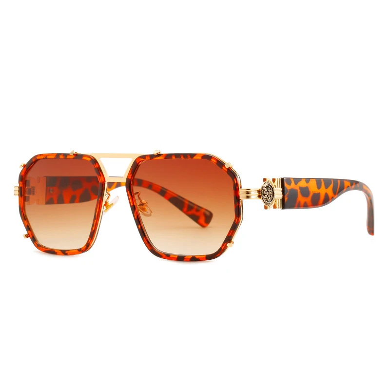 

Metal Lion Head Decorative Men Sunglasses Personality Polygonal UV400 Sunglasses 2022, 6 colors