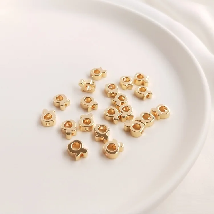 

Wholesale 14k Gold Plated Fish Shaped Spacer Beads Accessories Loose Beads For Jewelry Making