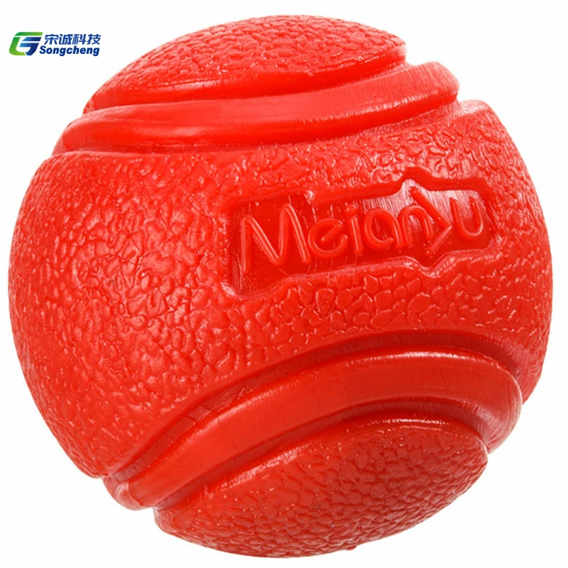 

Eco-Friendly Rubber Chewing Dog Ball Interactive Bite Resistant Pet Dog Thrower Play Training Toy 50pcs/ctn, Red, green, orange, blue