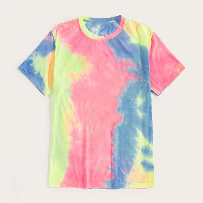 

Eco friendly 100% organic cotton t shirt Men Tie Dye Round Neck Tee Oem Fashion recycled cotton t shirt