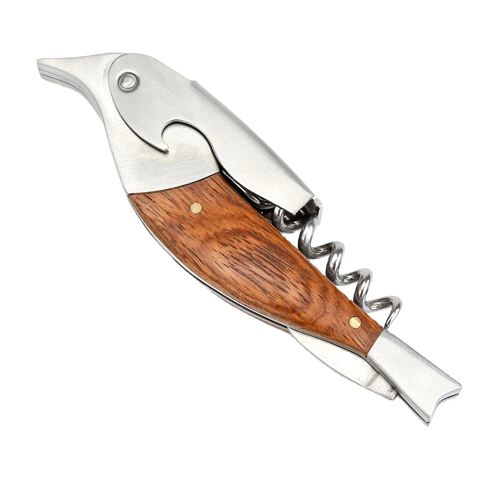 

Wood Handle Corkscrew Wine Opener Bird Shape Wine Bottle Opener