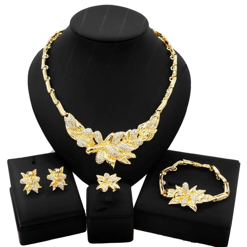 

Yulaili Hot Sale American Flowers Hug and Kiss Xoxo Jewelry Set Carnation Mother's Day Gift I Love You Woman Jewelry Sets X0114