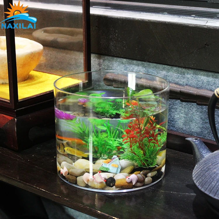 
NAXIALI Small Acrylic Cylindrical Fish Tanks Clear Acrylic Aquarium Fish Tank Acrylic Aquarium Manufacturers 