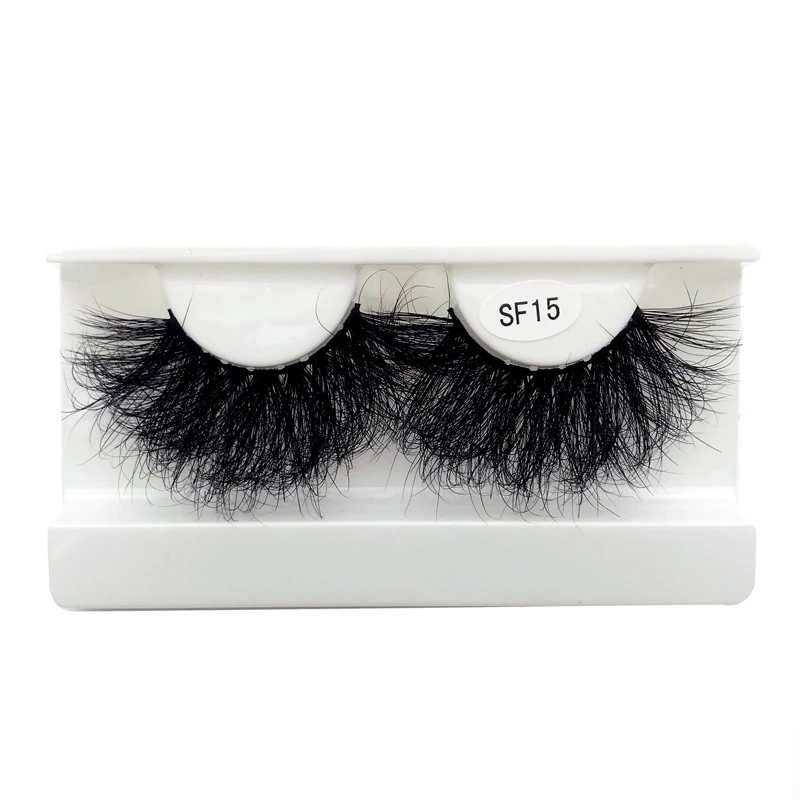 

Private Label 5D fluffy mink false Cotton Band 25mm Eyelashes 3d luxury Mink Lashes