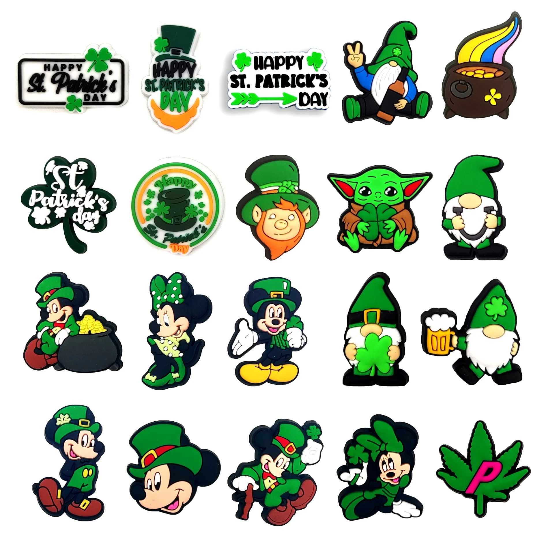 

NEW ARRIVAL ST.Patrick s Day Designs Available Promotional Green Shoes Decoration Charms Soft PVC Shoe Charms For Clog charms, Picture