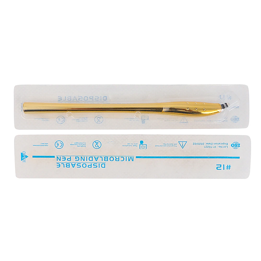 

Hot Sale Private Label Golden Luxury Microblading Permanent Makeup Tatttoo Pen Tool