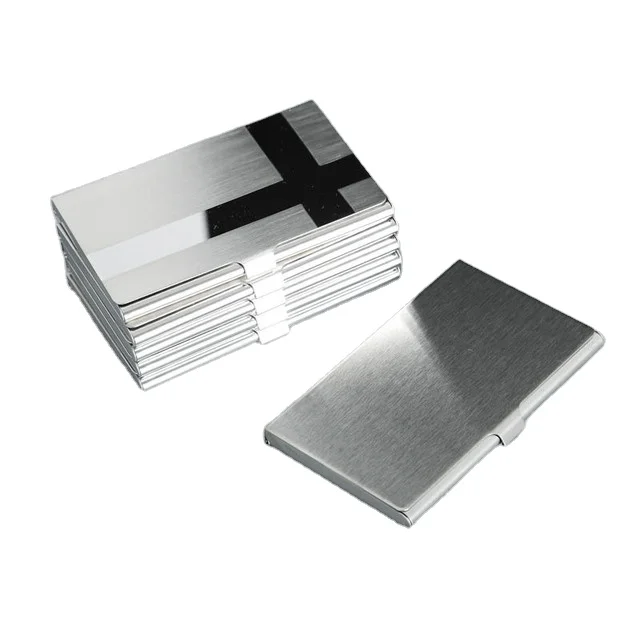 

Custom Own Logo Business Custom Portable Bank Mirror Card Business Card Case Metal Frog Business Card Holder, Natural