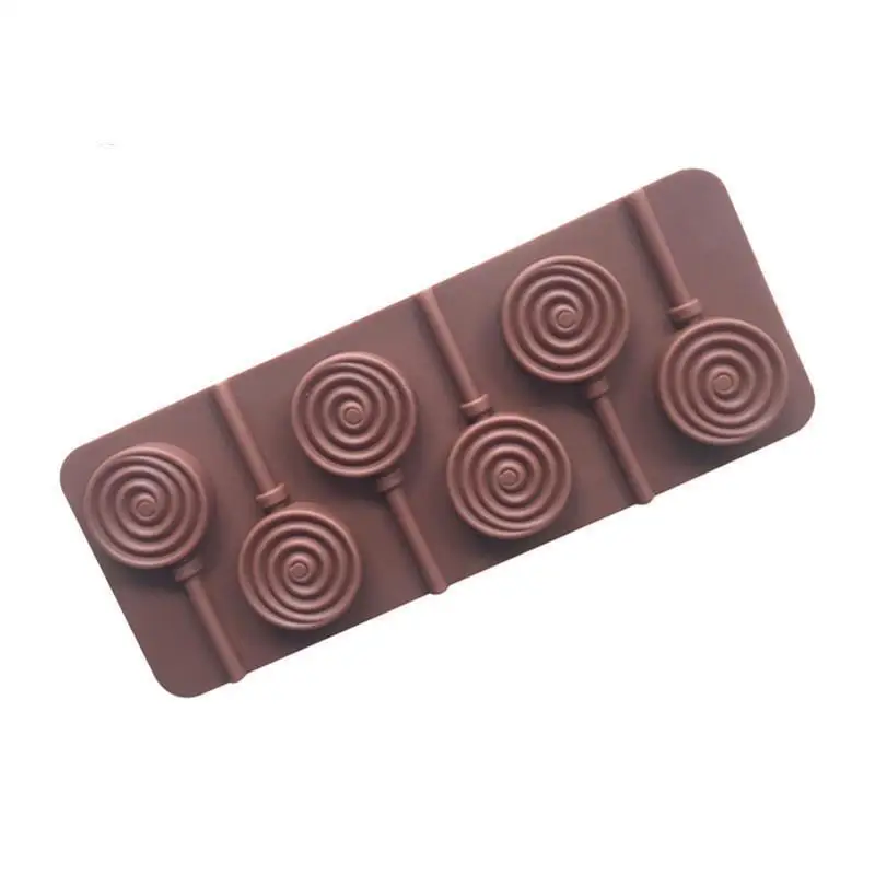 

033 ready in shipment 6 pcs doughnuts silicone chocolate DIY baking tools vortex lollipops for children lollipop mold hard candy