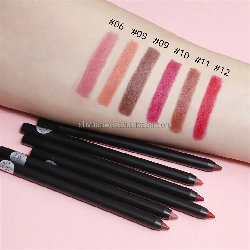 

N08 Vegan lip pencil high quality best oem private label brown lip liner custom logo