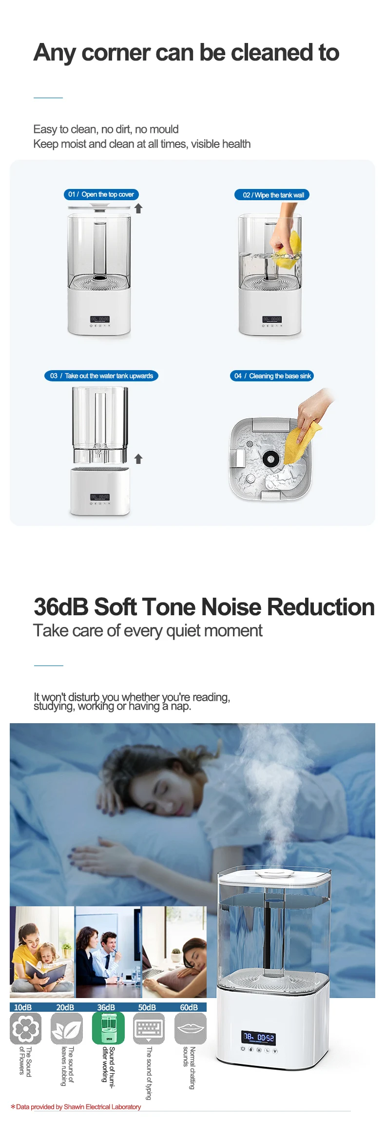 New Arrival Humidifier 5 Liter High Quality Smart Auto-power Off Ater