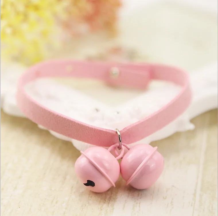 

Hand made light candy color cat bell dog collar pet items bell pet items teddy neck collar