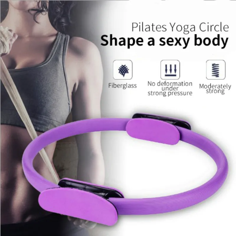 

Gym Dual Grip Training Pilates Ring for Muscle Exercise Kit Magic Circle Muscles Bod Yoga Fitness Slimming Plasticity Tool, Blue purple pink black gray