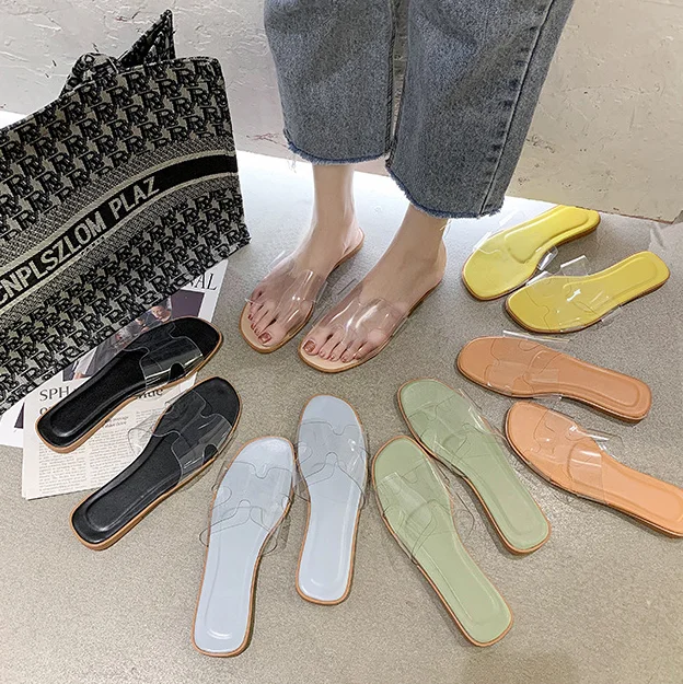 

Transparent H style slippers for women fashion sandals 551, 6 color