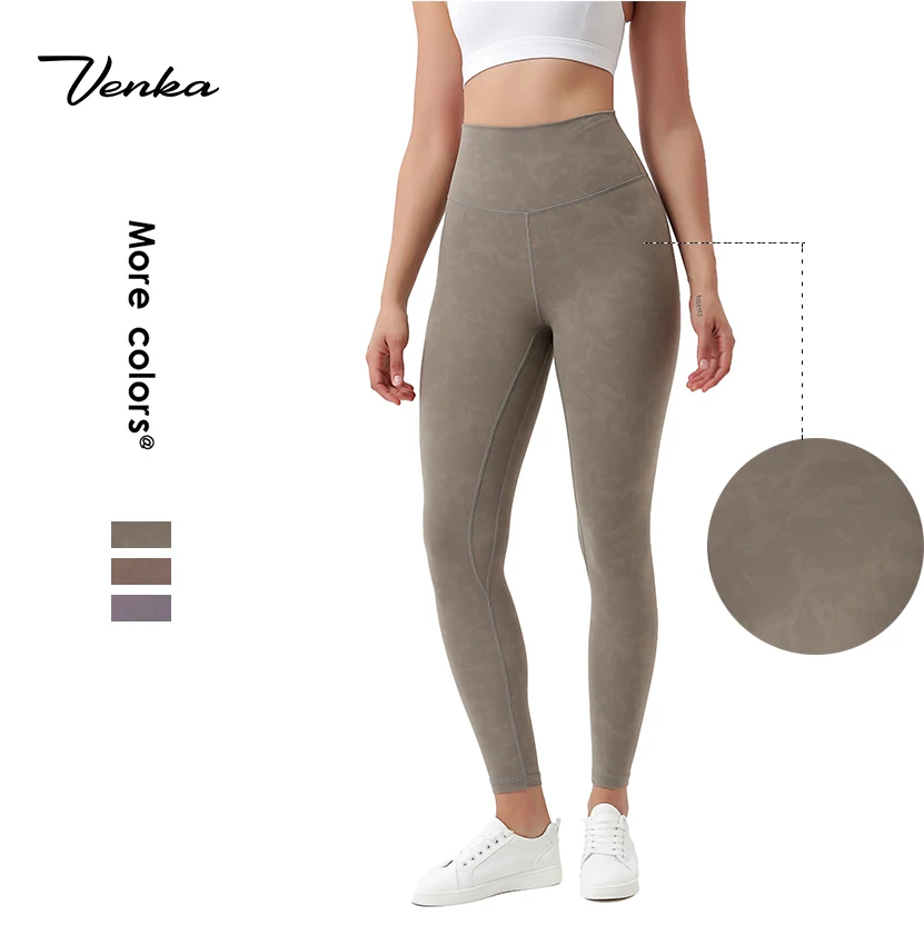 

New Style Gym Fitness Clothing Custom High Waist Squat Proof Leggings Pattern Printing Yoga Pants For Women, Purple, grey, brown
