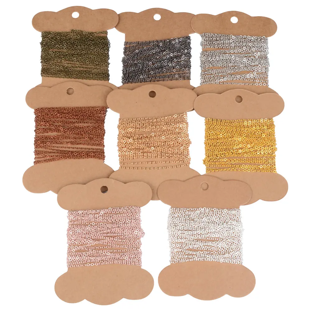 

2mm Rose Gold Antique Silver Bronze Cross Link Chains For Necklace Jewelry Making, 8 colors