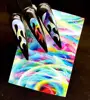 2019 fashionable hot selling 16 colors flame reflection nail stickers fire design nail art