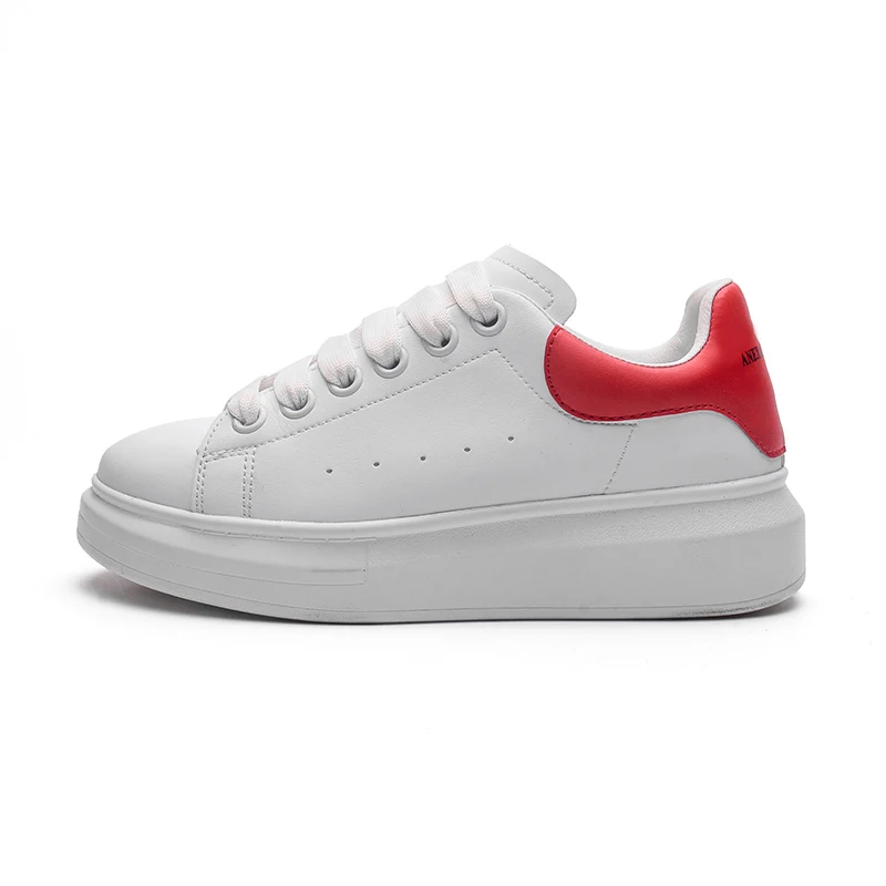 

2020 NEW MICROFIBER UPPER RUB OUTSOLE Thick trend fashion casual white lover SNEAKER MAKE IN CHINA GOOD QUALITY, White-red
