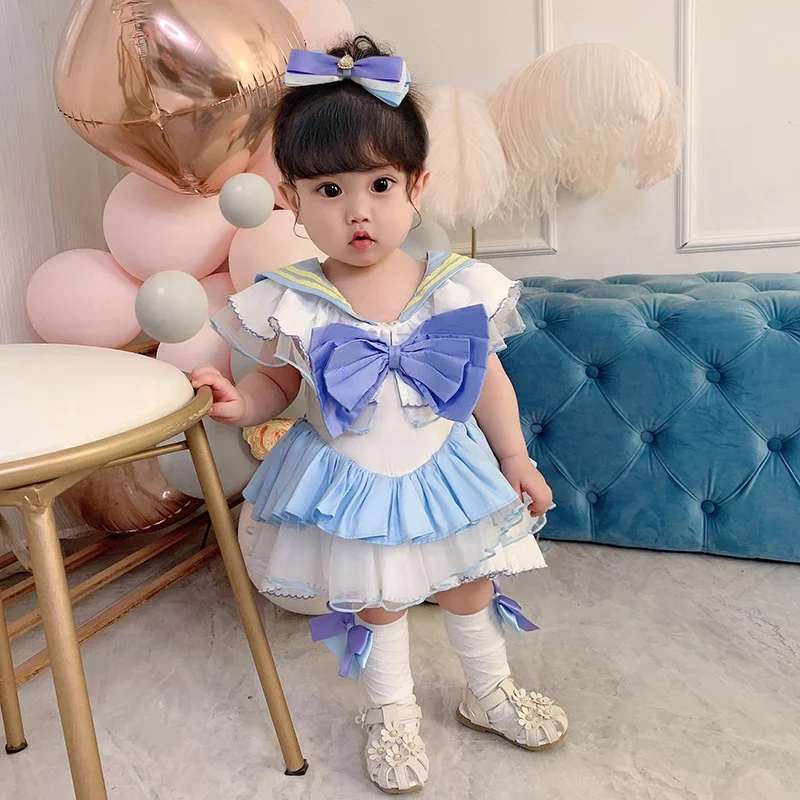 

2021 Popular Summer Infant Toddler Flower Little Girl Fancy Dress Costumes Sailor Moon Cosplay Fancy Baby Girl Dresses For Party