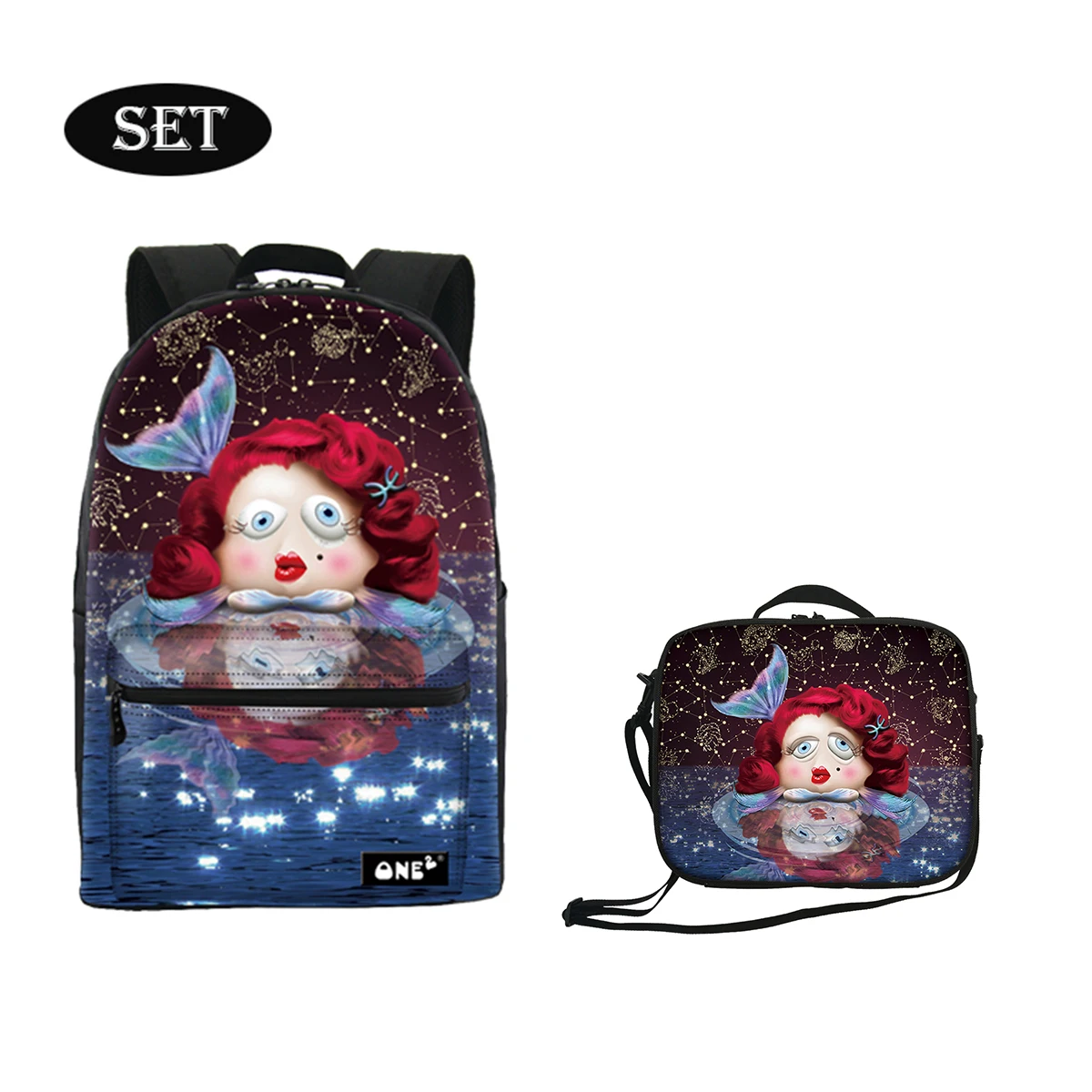 

Constellation print kid lunch box and bag set insulated freezer bags lunch eco friendly winter products 2020 new arrivals, Customized