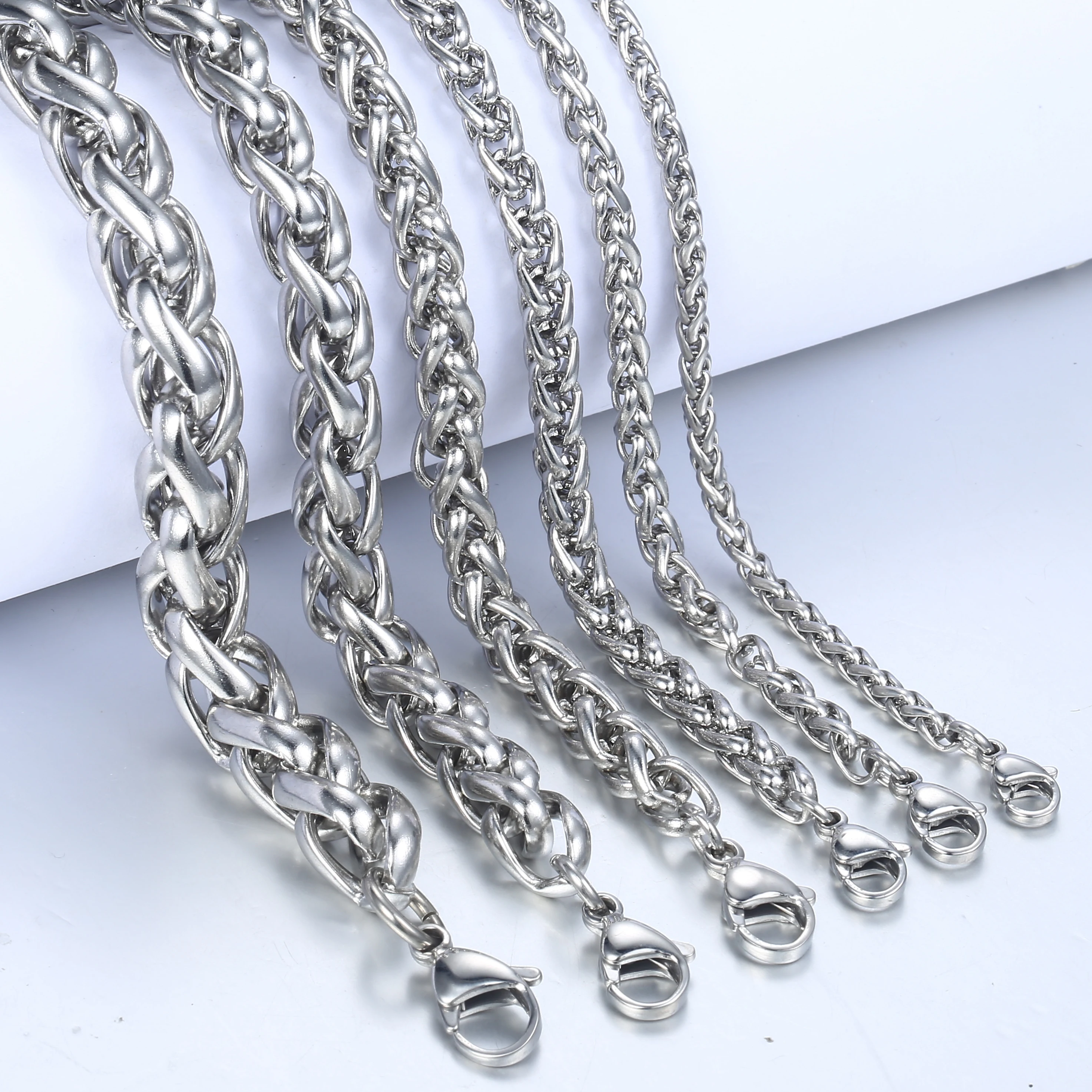 

Yale Jewelry Sterling Silver Round Wheat Chain Bracelet for Men Women