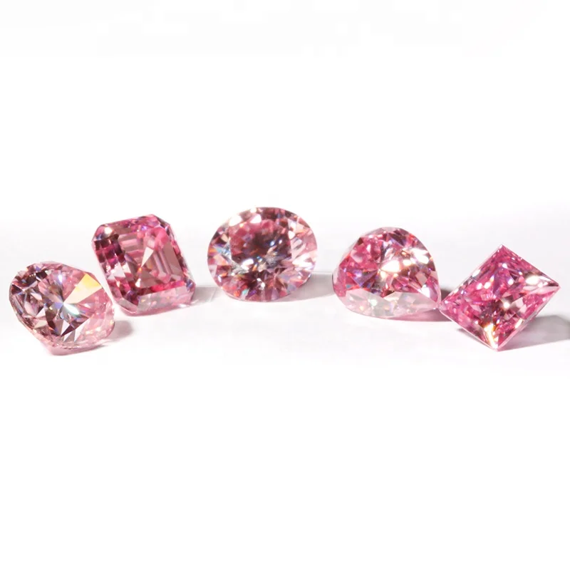 

Factory wholesale high quality various shapes and cuts one carat pink moissanite stone