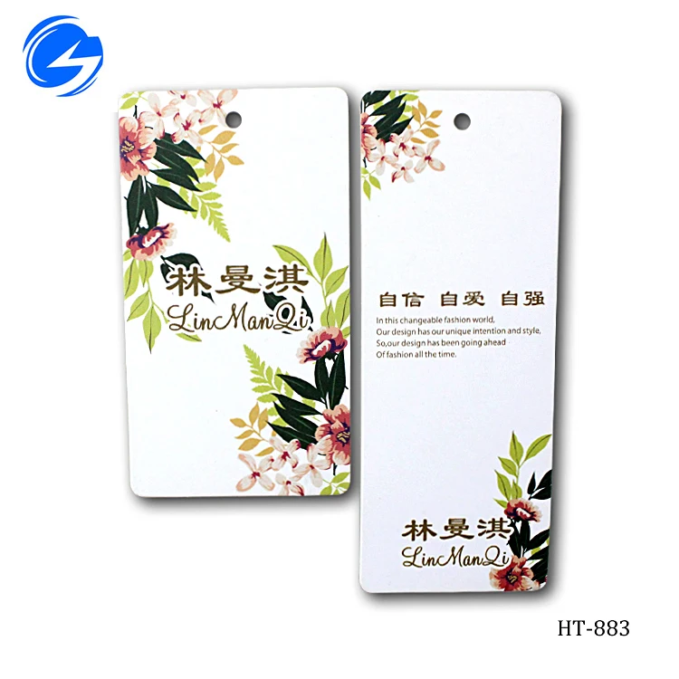 
T shirt custom logo colorful paper decal printing string garment hang tag string paper hang tag clothing hang tag 