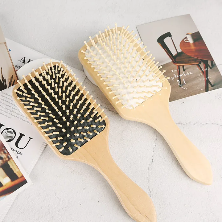 

Eco Friendly Air Cushion Extension Square Hairbrush Paddle Wood Hair Brush, Picture