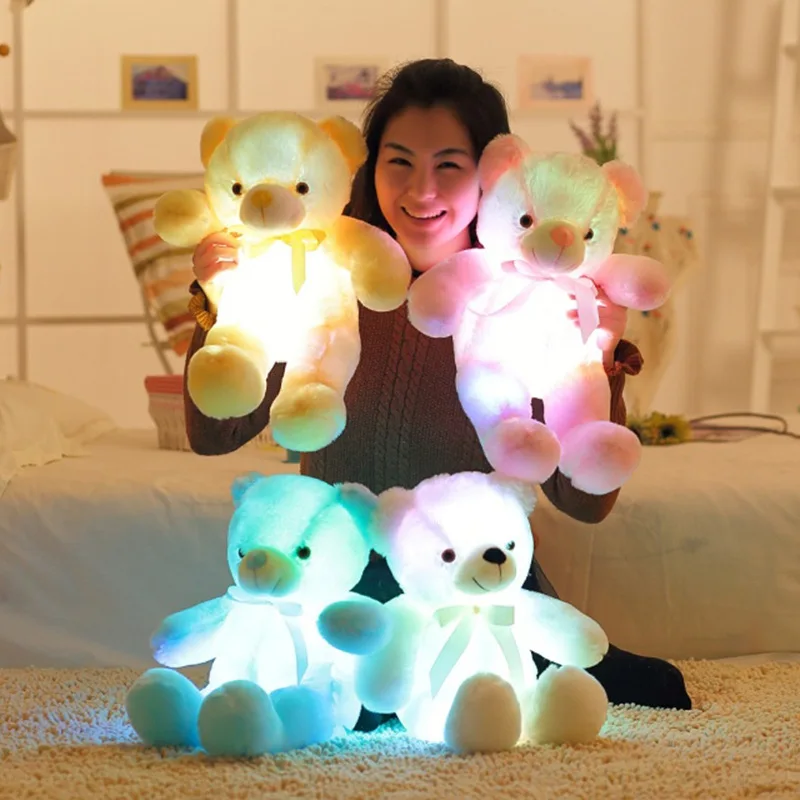 

Wholesale 30cm Light Up Giant Teddy Bear Stuffed Teddy LED Toys Musical Teddy Bear Toy