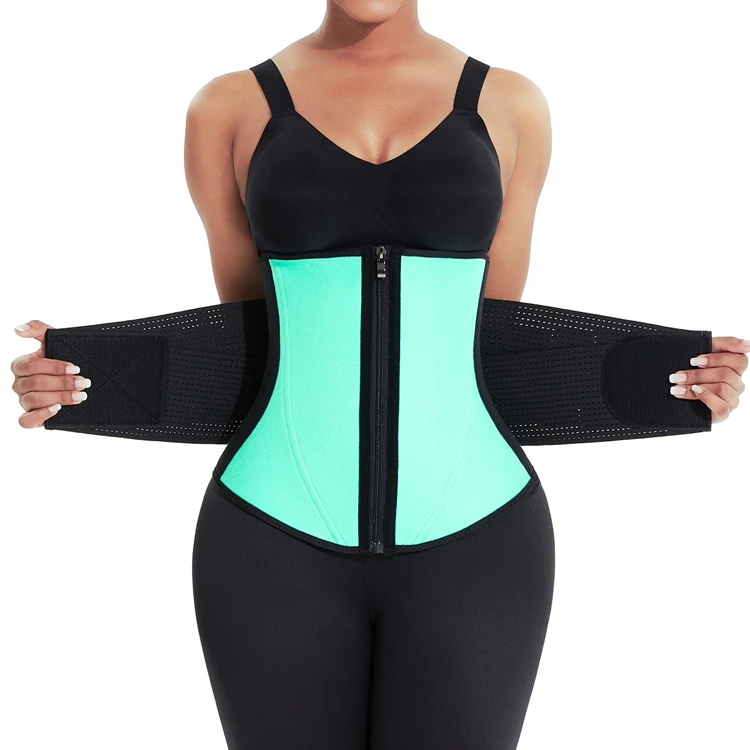 

Body Shaper Shapewear Double Compression Trimmers Latex Cincher Slimming Belts Tummy Trimmer Waist Trainer Pink, Yellow, blue, black, pink, orange