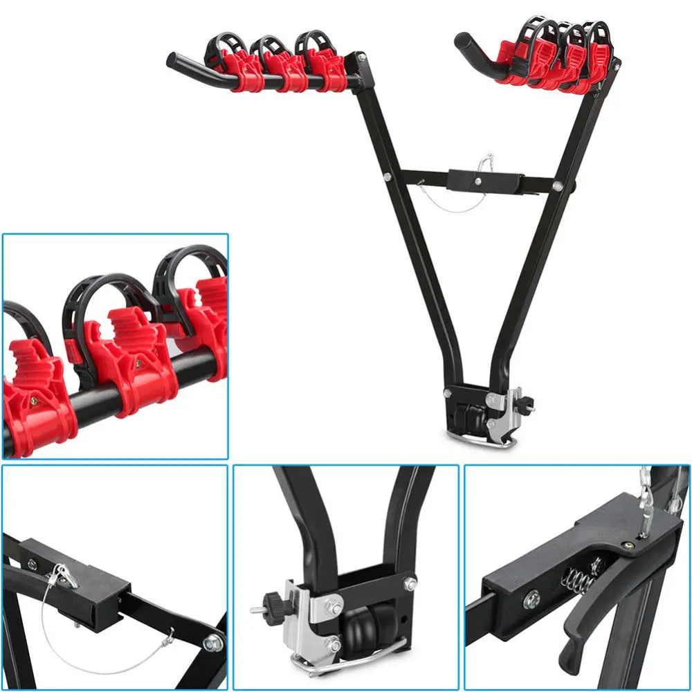 

Bicycle rear storage rack car luggage 3 bike storage bike holder stand, Balck