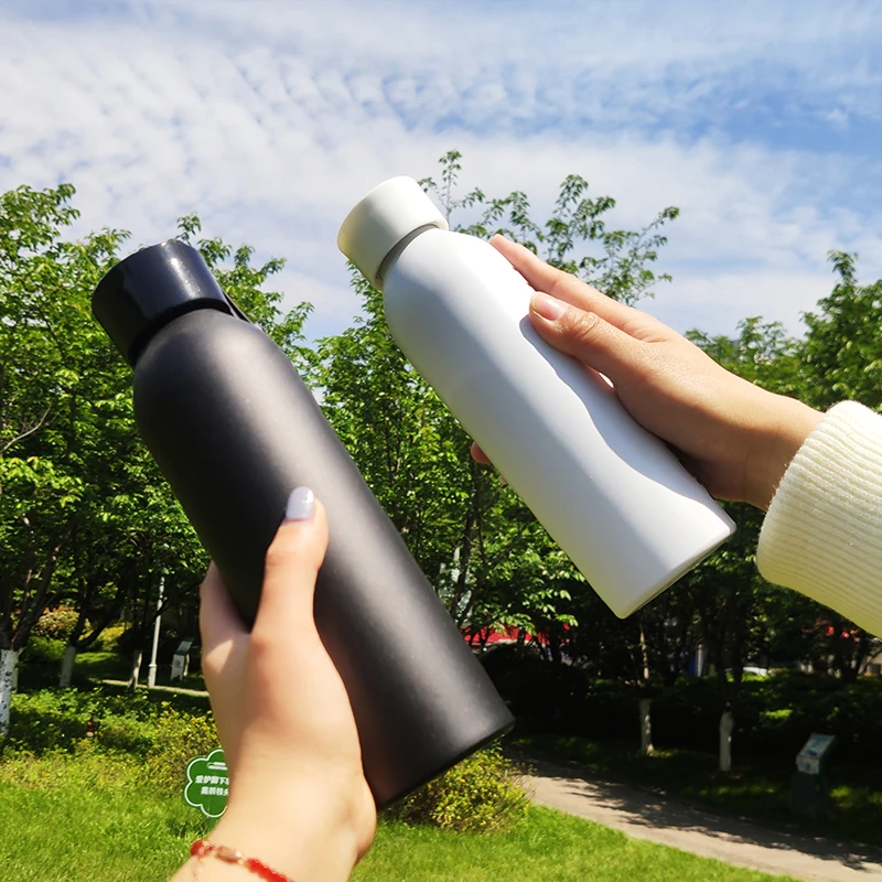

Aluminum Travelling Water Bottles 600ml Sport Camping water bottles, Silver/black etc, custom color