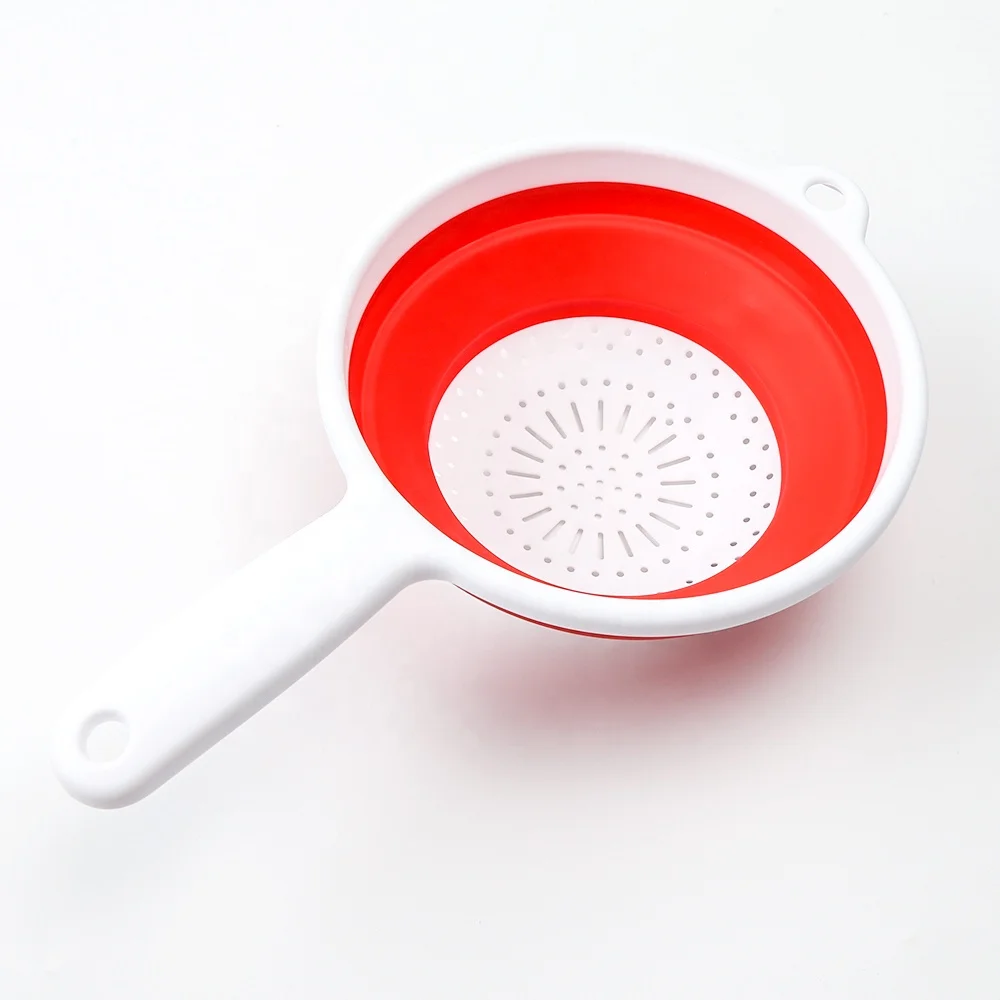 

Kitchen Plastic Basket Strainer Fruits with Handles, White