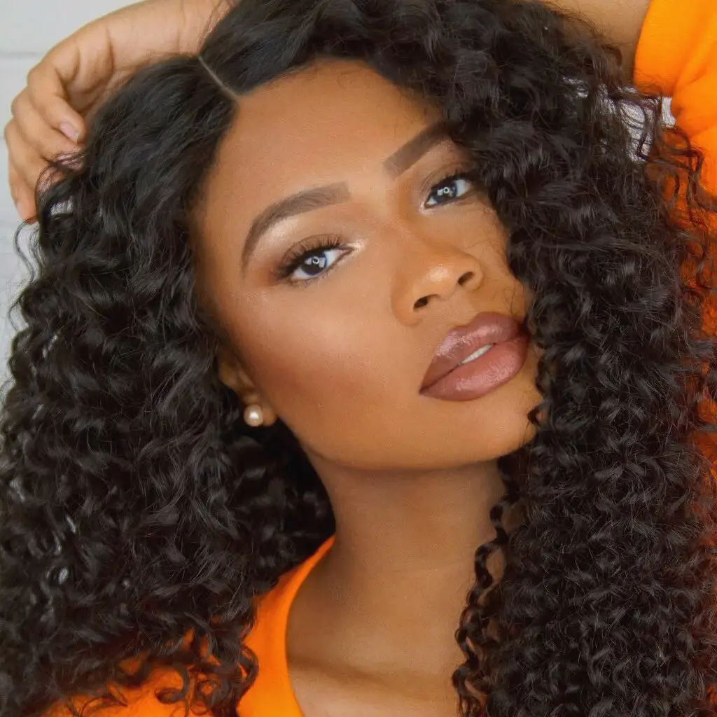 

100% Unprocessed Virgin Curly Style Lace Frontal Wigs Best Hair Vendor